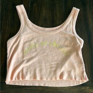Billabong Pink Cropped Tank Top with Fitted Style and Scoop Neckline
